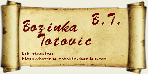 Božinka Totović vizit kartica